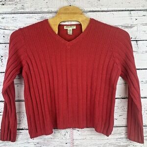 Eddie Bauer Women's 100%Cotton Cable Knit Pullover Sweater Pink Coral [Size S/P]